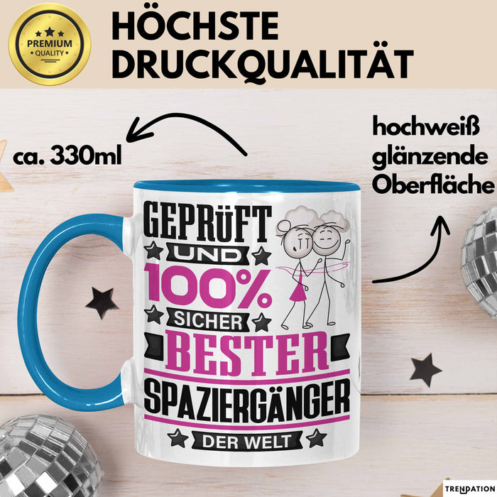 Spaziergänger Geschenk Lustiger Spruch für Spaziergänger Geschenkidee Bester Spaziergänger Der Welt Blau Trendation