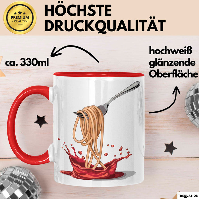 Pasta Fan Tasse Geschenkidee für Italienisches Essen Rot Trendation
