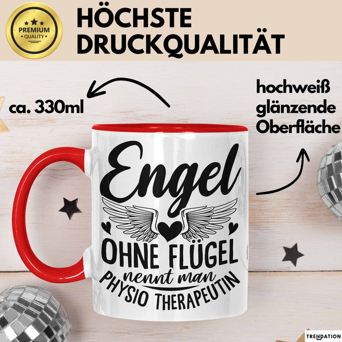 Physiotherapeutin Tasse Geschenk Engel Ohne Flügel Nennt Man Physio Rot Trendation
