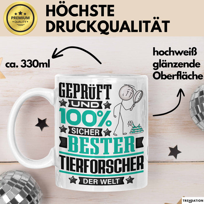 Tierforscher Geschenk Lustiger Spruch für Tierforscher Geschenkidee Bester Tierforscher Der Welt Weiß Trendation