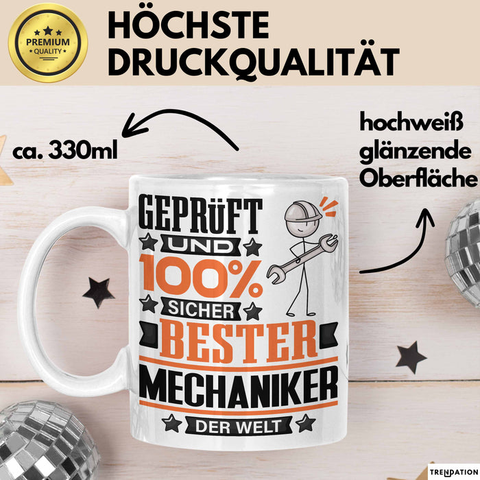 Mechaniker Geschenk Lustiger Spruch für Mechaniker Geschenkidee Bester Mechaniker Der Welt Weiß Trendation