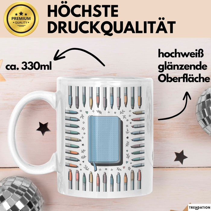 Journal Schreiber Tasse Geschenk Lustige Geschenkidee Spruch Für Achtsame Autoren Weiß Trendation