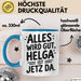 Helga Tasse Geschenk Alles Ist Gut Helga Ist Jetz Da Geschenkidee Becher mit Name Blau Trendation