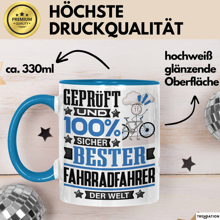 Fahrradfahrer Geschenk Lustiger Spruch für Fahrradfahrer Geschenkidee Bester Fahrradfahrer Der Welt Blau Trendation
