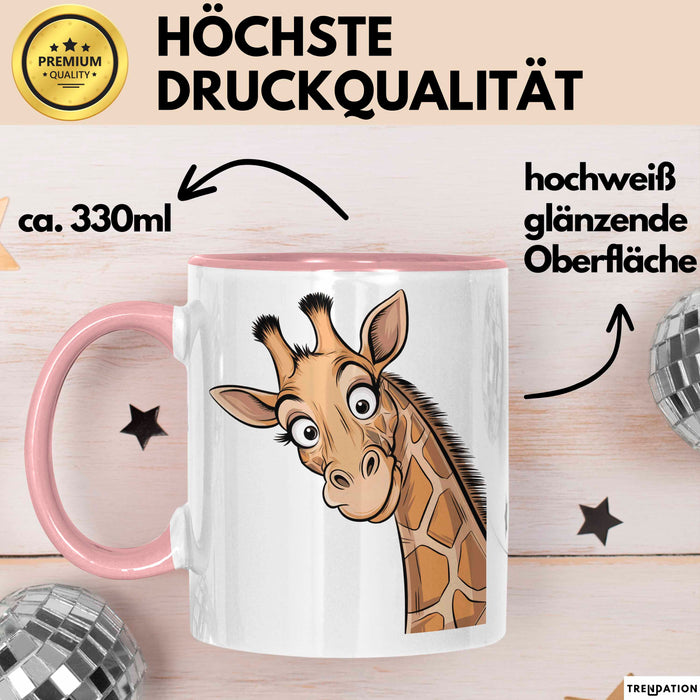 Sarkastische Giraffe Tasse Geschenk Lustige Geschenkidee Spruch Rosa Trendation