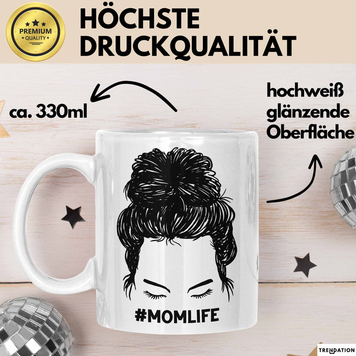 Mutter Tasse Geschenk Stress #Momlife Geschenkidee für beste Mama Muttertag Idee Mom Geschenk von Tochter an Mutter Weiß Trendation