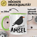 Amsel Vogel Tasse Geschenk Vogelbeobachter Ornithologe Biologe Grün Trendation