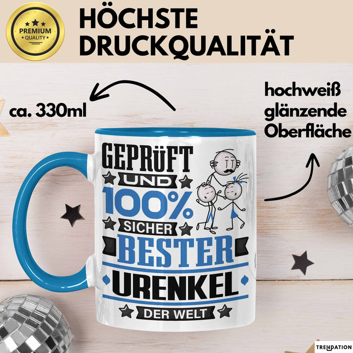 Urenkel Geschenk Lustiger Spruch für Urenkel Geschenkidee Bester Urenkel Der Welt Blau Trendation