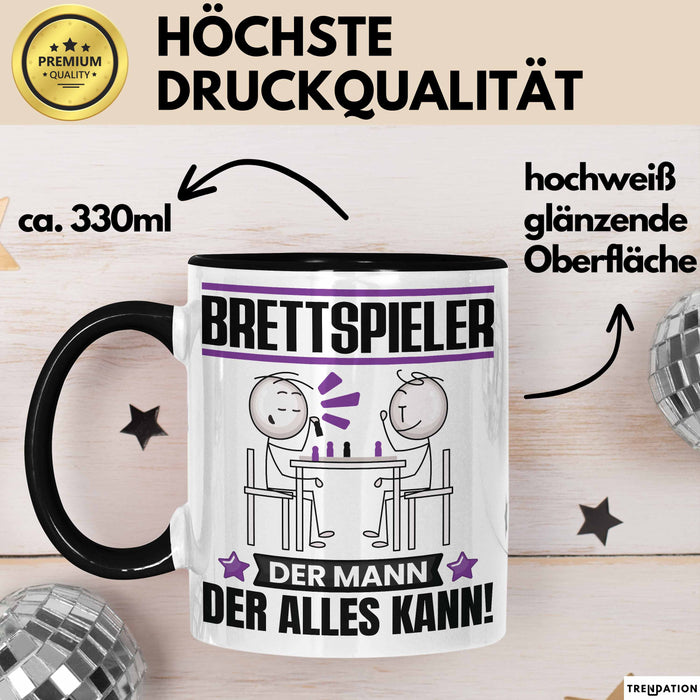Brettspieler Tasse Geschenk für Brettspieler Der Mann Der Alles Kann Geschenkidee zum Geburtstag Schwarz Trendation