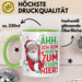 Weihnachtsmann Tasse Geschenk Ähh Ich Bin Nur Zum Essen Hier Weihnachtszeit Geschenkidee Kaffee-Becher Grün Trendation