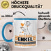 Enkel Geschenk Tasse Ich Bin Enkel Aber Sag Doch Einfach Superheld Lustige Geschenkdiee für Enkel Kaffee-Becher Blau Trendation