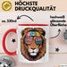 Hippie Löwe Tasse Geschenk Lustige Geschenkidee Spruch Rot Trendation