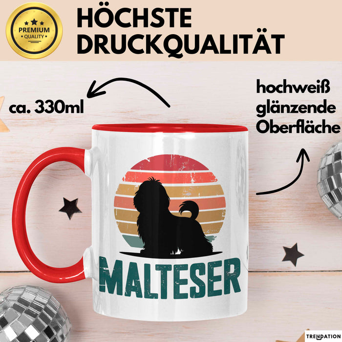 Malteserhund Tasse Geschenk Lustige Geschenkidee Spruch Malteser Rot Trendation