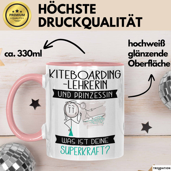 Kiteboarding-Lehrerin Und Prinzessin Tasse Geschenk Für Eine Kiteboarding-Lehrerin Geburtstag Was Ist Deine Superkraft Rosa Trendation