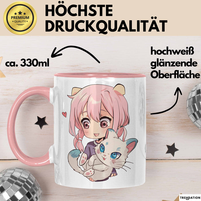 Anime Tasse Geschenk Grafik Rosa Trendation