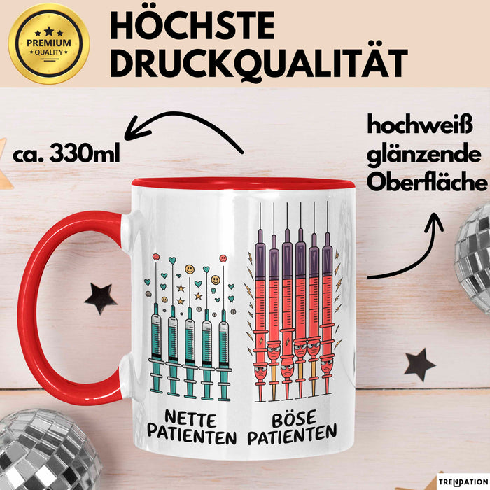 Pflegekraft Arzt Tasse Geschenkidee Nervige Patienten Rot Trendation
