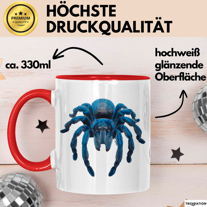 Spinne Vogelspinne Tier Tasse Geschenk Lustige Geschenkidee Spruch Rot Trendation