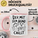 Hund Tierliebhaber Tasse Geschenk Lustige Geschenkidee Spruch Der Mit Dem Hund Chillt Rosa Trendation