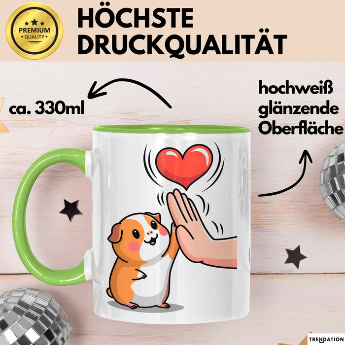 Meerschweinchen Tierliebhaber Tasse Geschenk Lustige Geschenkidee Spruch Grün Trendation
