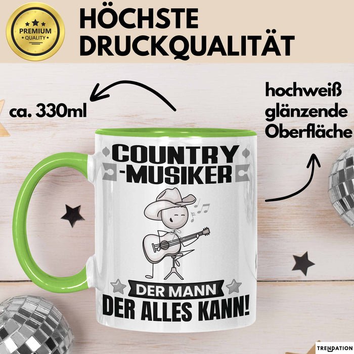 Country-Musiker Tasse Geschenk für Country-Musiker Der Mann Der Alles Kann Geschenkidee zum Geburtstag Grün Trendation