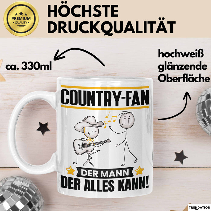 Country-Fan Tasse Geschenk für Country-Fan Der Mann Der Alles Kann Geschenkidee zum Geburtstag Weiß Trendation