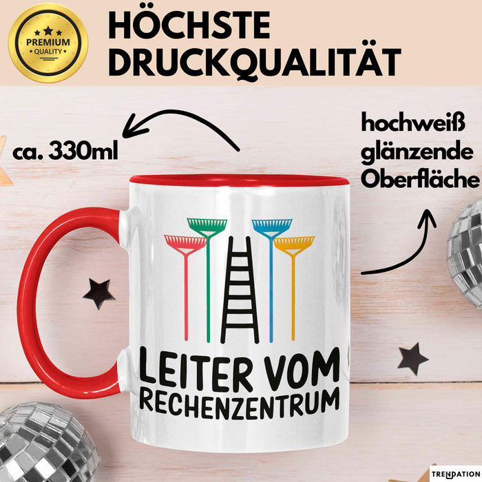 Garten Pflanzen Gärtner Tasse Geschenk Lustige Geschenkidee Spruch Leiter Vom Rechenzentrum Rot Trendation