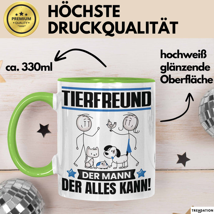Tierfreund Tasse Geschenk für Tierfreund Der Mann Der Alles Kann Geschenkidee zum Geburtstag Grün Trendation