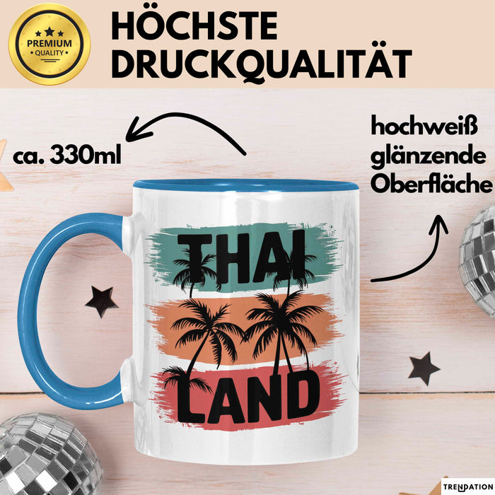 Bangkok Thailand Tasse Geschenk Lustige Geschenkidee Spruch Blau Trendation