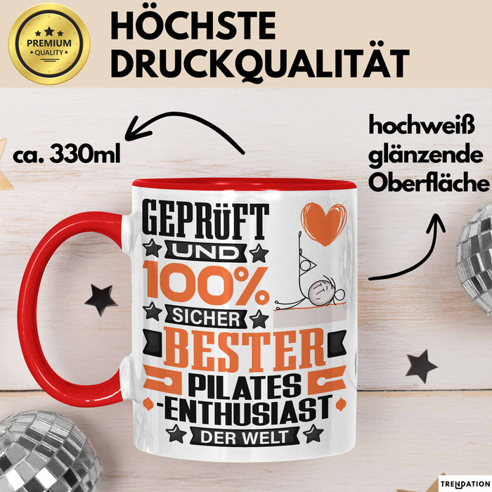 Pilates-Enthusiast Geschenk Lustiger Spruch für Pilates-Enthusiast Geschenkidee Bester Pilates-Enthusiast Der Welt Rot Trendation