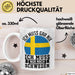 Schweden Tasse Geschenkidee Urlaub Ich Muss Gar Nix Ich Muss Nur Nach Schweden Weiß Trendation
