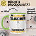 Slackliner Tasse Geschenk für Slackliner Geburtstag Lustiger Spruch Kaffee-Becher Was Ist Deine Superkraft Grün Trendation