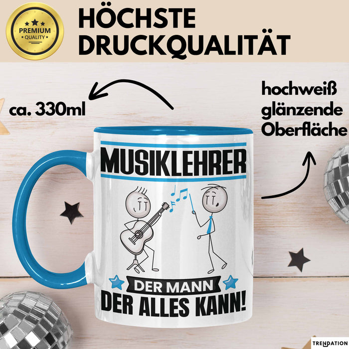 Musiklehrer Tasse Geschenk für Musiklehrer Der Mann Der Alles Kann Geschenkidee zum Geburtstag Blau Trendation