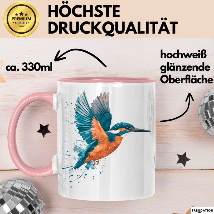 Eisvogel Vogel Tasse Geschenk Lustige Geschenkidee Spruch Rosa Trendation