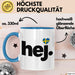 Schweden Skandinavien Schwedisch Tasse Geschenk Lustige Geschenkidee Spruch Hej Blau Trendation