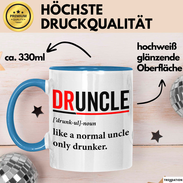 Onkel Sarkastisch Sarkasmus Tasse Geschenk Lustige Geschenkidee Spruch Druncle Definition Blau Trendation