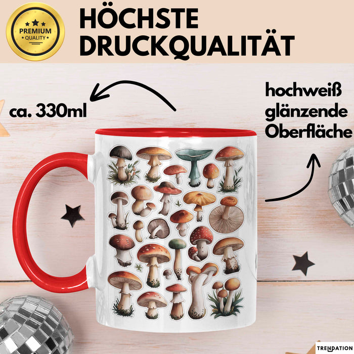 Pilzliebhaber Tasse Geschenkidee Pilz Fan Geschenkidee Lustig Rot Trendation