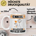 Enkel Tasse Geschenk für Enkel Der Mann Der Alles Kann Geschenkidee zum Geburtstag Weiß Trendation