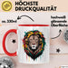 Löwe Tier Kopfhörer Sonnenbrille Tasse Geschenk Lustige Geschenkidee Spruch Rot Trendation