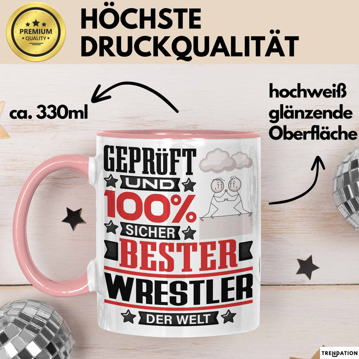 Wrestler Geschenk Lustiger Spruch für Wrestler Geschenkidee Bester Wrestler Der Welt Rosa Trendation