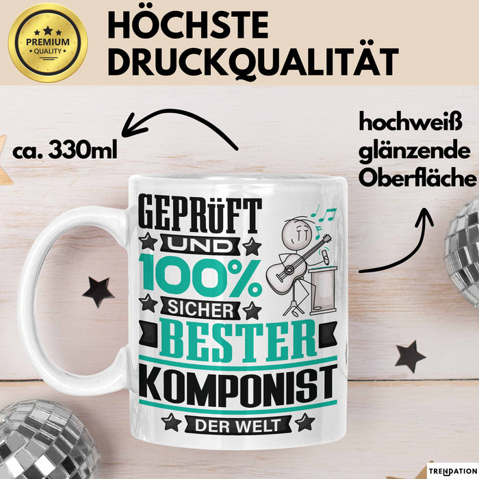 Komponist Geschenk Lustiger Spruch für Komponist Geschenkidee Bester Komponist Der Welt Weiß Trendation