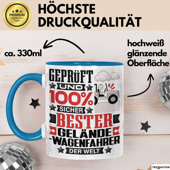Geländewagenfahrer Geschenk Lustiger Spruch für Geländewagenfahrer Geschenkidee Bester Geländewagenfahrer Der Welt Blau Trendation
