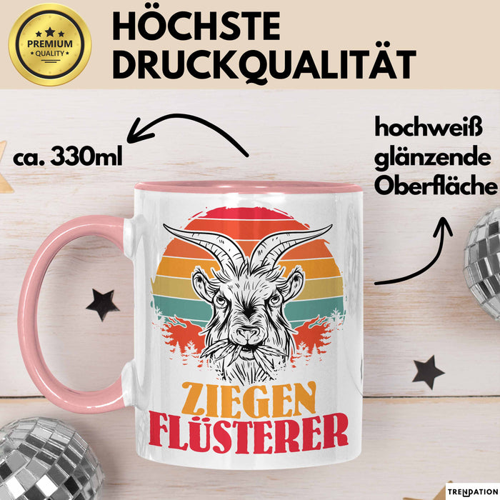 Ziegen Hirte Geschenk Tasse Ziegen Flüsterer Geschenkidee Ziegen-Liebhaber Kaffee-Becher Rosa Trendation