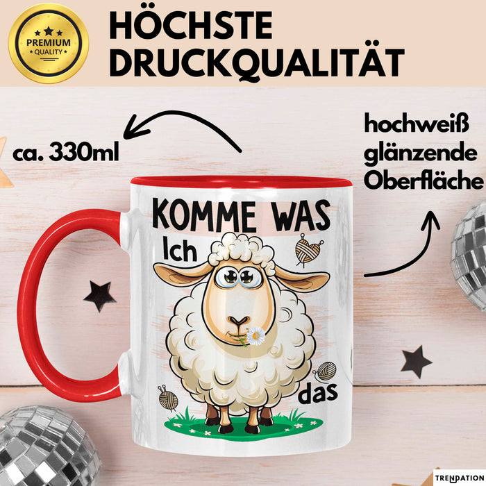 Sarkastisches Schaf Tasse Geschenkidee Sheep That Tierhumor Rot Trendation