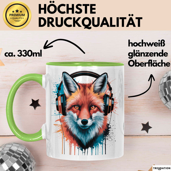 Fuchs Tierliebhaber Tasse Geschenk Lustige Geschenkidee Spruch Grün Trendation