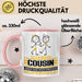 Cousin Geschenk Tasse Ich Bin Cousin Aber Sag Doch Einfach Superheld Lustige Geschenkdiee für Cousin Kaffee-Becher Rosa Trendation