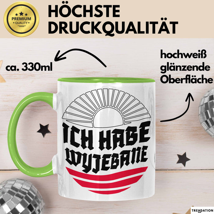 Polen Tasse Spruch Ich Habe Wyjebane Polska Geschenkdiee Kaffee-Becher Grün Trendation