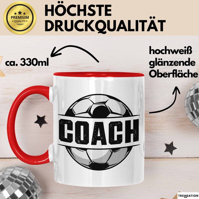 Fußballtrainer Fußballmannschaft Tasse Geschenk Lustige Geschenkidee Spruch Football Trainer Rot Trendation