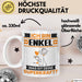 Enkel Tasse Geschenk für Enkel Geburtstag Lustiger Spruch Kaffee-Becher Was Ist Deine Superkraft Weiß Trendation