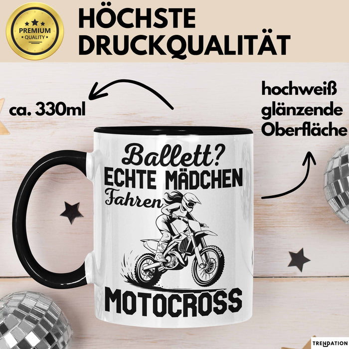 Motocross Tasse Geschenk Mädchen Frauen Balett Echte Mädchen Fahren Motocross Becher Trendation