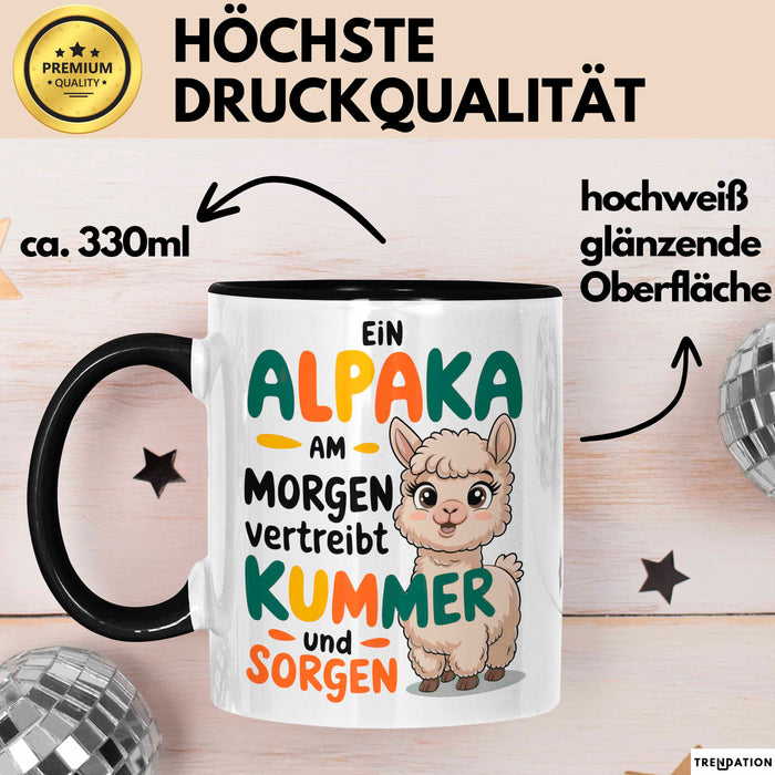 Alpaka Liebhaber Tasse Geschenkidee Alpaka Am Morgen Tierfan Trendation